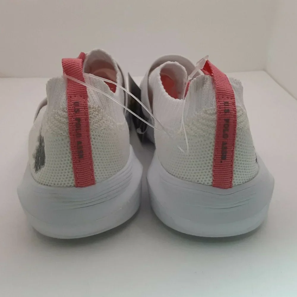 US Polo Assn.‎ Youth Girl's Slip On Sneakers | White w/Pink | US Size 11C